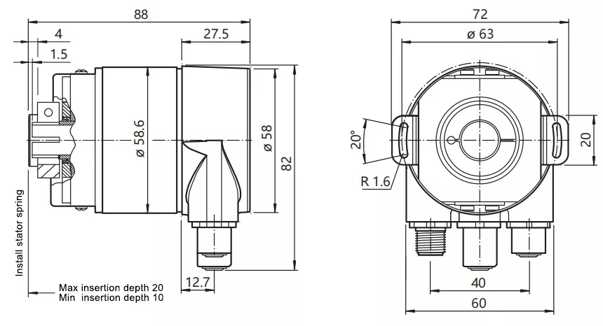 58mm Modbus Heavy Duty Encoder